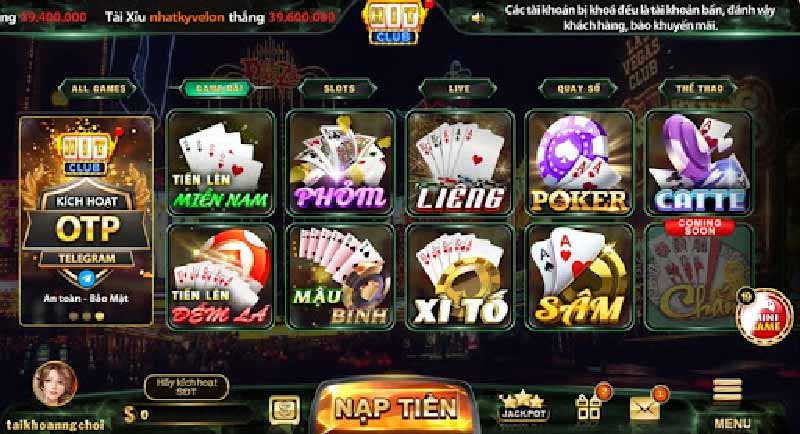 Giới thiệu các thể loại game tại Hit Club.